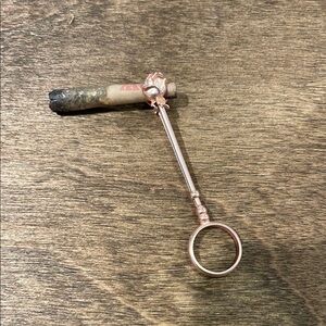 Faux Rose Gold Cigarette Roach Holder Ring - size 7.5